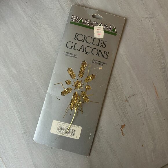 NEW Vintage 90s Barcana Icicles Garland Tinsel Gold Christmas Tree Decor New - Picture 2 of 8
